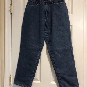Vintage L.L. Bean Women's High-Rise Straight Jeans in Dark Blue Denim